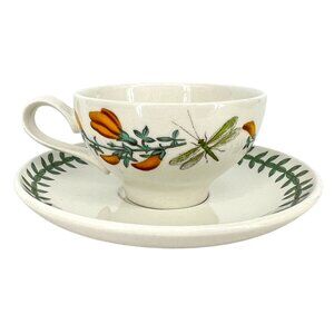 Portmeirion Botanic Garden Floral Broom Dragonfly Espresso Cup Saucer Set